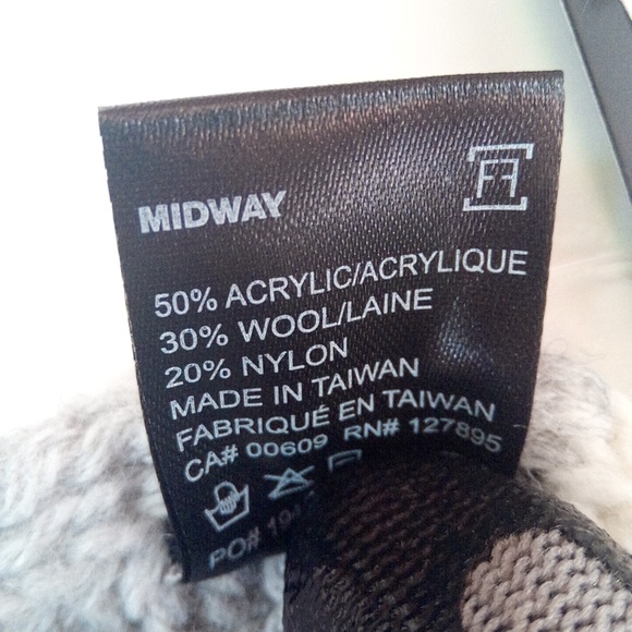 New Fits Accessories Scarf Grey cream Red O/S - Picture 5 of 7